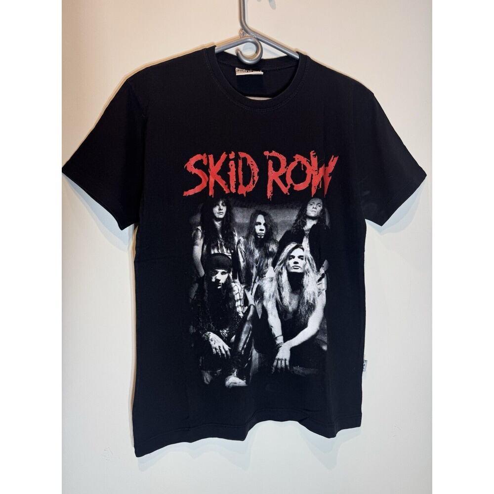 Vintage Skid Row Band T Shirt Black Tour Tee Size Mens Small Double Sided Rare